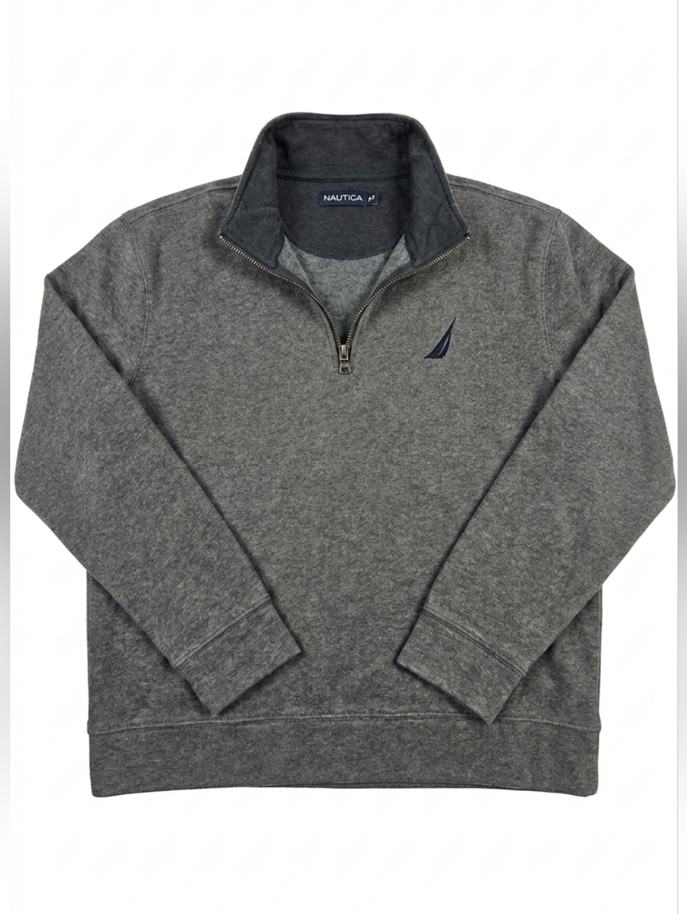 MEN'S - Nautica Gray Quarter-Zip Fleece Pullover Sweatshirt